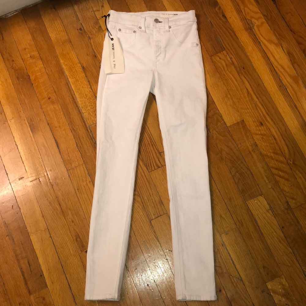 NWT rag&bone High Rise Ankle Skinny Blanc, 23 - Picture 3 of 8
